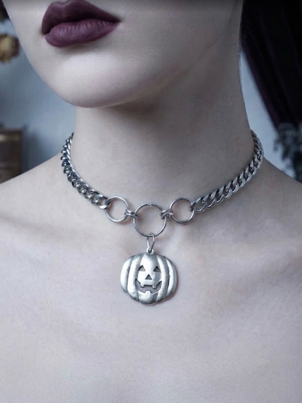 Hand Crafted Pumpkin Choker Necklace